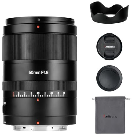 7artisans AutoFocus Objectif plein cadre F1.8 50 mm, grande ouverture F1.8, prise en charge de l'ouverture automatique/manuelle et reconnaissance faciale/yeux, compatible avec Nikon Z5 Z6 Z7 Z6II Z7II
