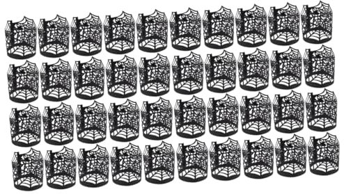 Alipis 100 STK Spinnennetz Lampenschirm Halloween atmosphäre Halloween Party Kerze wickelt Papier EIN Kerzenschirm aus Papier Schwarze Kerzen schwarzes Geschenkpapier Partydekorationen