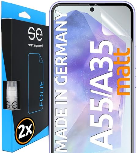 2x se® Film de Protection 3D Antireflet pour Samsung Galaxy A55 / A35, Auto-réparateur, Compatible Empreinte & FaceID, Installation Sans Bulles, Résistant aux Chocs et Rayures, Fabriqué en Allemagne