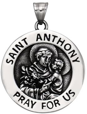 Jesus St. St. Antonius Medaille Medaillon Anhänger Halskette Edelstahl Kette Mode Schmuck Accessoires
