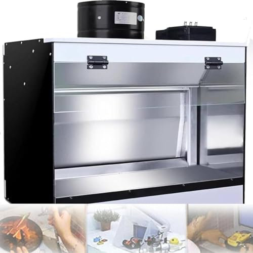 DPQYJPP Airbrush-Sprühkabine, Craft-Tisch-Airbrush-Kabine, Doppelfiltrationssystem, LED-Beleuchtung, aus Edelstahl 304, für Kuchenmodell,S