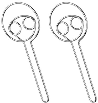2Pcs Non-Slip Danish Dough Whisk Durable Ring Bread Dough Mixer Stainless Steel Manual Dough Mixer Quick Mixing Dutch Whisk Baking Mixer for Dough Bread Cake
