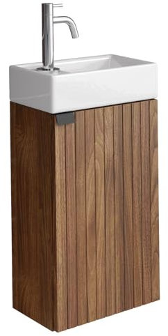 Bosco Meuble de salle de bain, WC, 40 x 22 cm, en noyer - Armoire lavabo