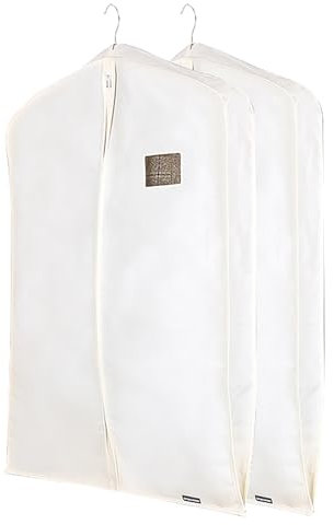 Copriabiti 2 PCS Cotone Custodie per Abiti Con Zip Traspirante Vestiti Sacchetti Antipolvere Copri Vestiti per Armadio Sacchetti Di Stoccaggio per Camicie Cappotti Gi(Size:110cm+110cm,Color:Più ampio)