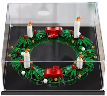 Transparente Acryl-Vitrine für Lego 40426 Weihnachtskränze, Modell, staubdicht, transparent, Vitrine (34,8 x 34,8 x 9,9 cm) (nur Vitrine) (2 mm)
