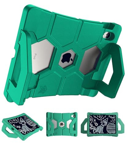 STM Goods Duxling - Custodia per iPad di decima generazione per bambini, ultra protettiva, design a due maniglie per un facile trasporto e funziona come supporto multi-angolo (verde)