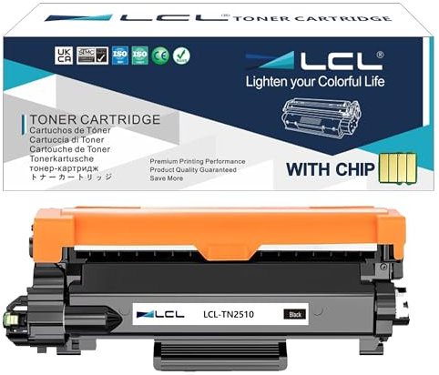 LCL TN2510 Schwarz Standardkapazität Tonerkartuschen Kompatibel für Brother TN2510 TN-2510 TN2510XL TN-2510XL für HL-L2400DW HL-L2400DWE HL-L2445DW HL-L2447DW DCP-L2620DW DCP-L2627DW (1Pack)