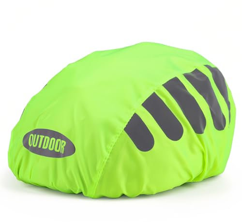 Housse de Protection Contre la Pluie pour Casque, Casquette Anti-Pluie, Bandes réfléchissantes, Haute visibilité, Housse imperméable Anti-poussière pour Casque de vélo et VTT