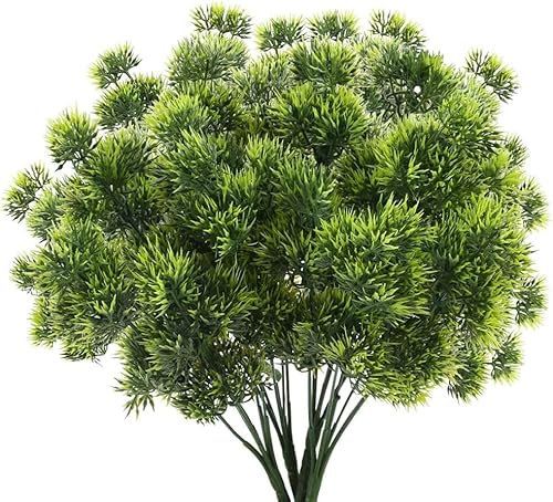 Minnhua 4pcs Piante Artificiale Cespuglio Piante Finte Verde da Interno Cespuglio Artificiale Esterno Arbusti Plastica Piante Finti per Decorazioni Casa Giardino Balcone Ufficio Balcone Cimitero Festa