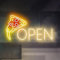 HFHungkeong Pizza Neonschild aus Acryl Open Leuchtende Schilder für Unternehmen, LED Pizza Wandkunst für Pizzeria, Laden, Küchenofen, Pizza Party Dekoration, Geschenke für Pizza-Liebhaber, 42 x 23CM