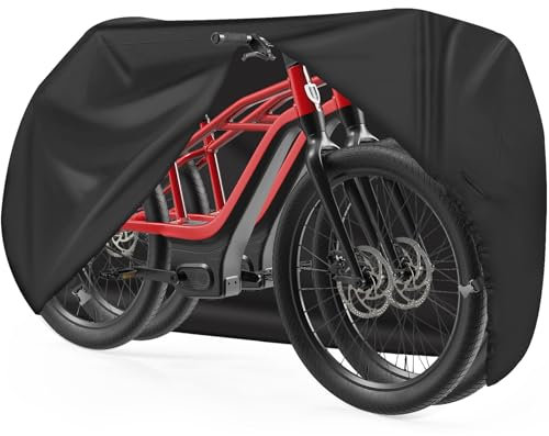 Zettum Housse de Vélo de Base pour 2 Vélos - 600D Imperméable pour Vélos Électriques, VTT, Route, Hybride, Plage, Scooter et Plus
