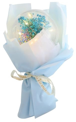 Alipis 2 Pezzi1 Bobo Palla Piena Di Stelle Decorazione Bouquet Incandescente Decorazione Di Nozze Mazzo Artificiale Mazzo Di Palloncini Decoro Rosa Palloncini Luminosi Fiori Secchi Blue