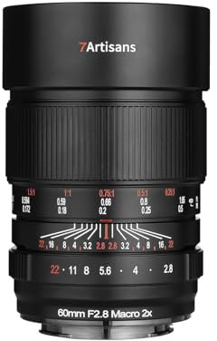 7artisans 60mm F2.8 Macro Lens 2X Magnification Manual Focus Full Frame Large Aperture Camera Lens for Canon RF Mount EOS-R, RED, EOS-R3, EOS-R5, EOS-R6, EOS-RP