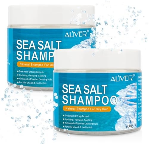 P-Beauty 2x Meersalz Shampoo - Totes Meer Salz Haarwachstum Volumen & Anti-Schuppen - Haarshampoo Tiefenreinigung für kräftiges Haar, Feuchtigkeitsspendende Haarpflege, Kopfhautpflege alle Haartypen