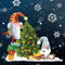 Wandtattoo Loft Fensterbilder Weihnachten mit Zwergen und Tannenbaum – Wiederverwendbar – A4 Bogen, 45 Sticker – Weihnachstdeko Fenster Kinderzimmer, Weihnachtsbilder Fenster, Fensterbild Winter
