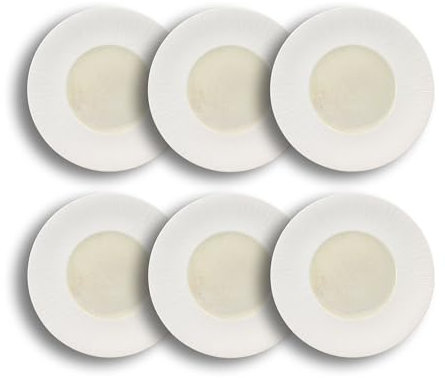 OGO LIVING - Lot 6 assiettes plates urus 31cm en porcelaine beige et blanc - 2614730