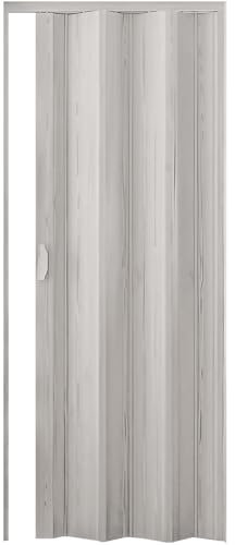 ESTO Porta a Soffietto da Interno 84 x 215 cm Misura, Economy e Premium quality, Porta Scorrevole 4 Colori diversi Bianco, Noce, Legno Scuro e Chiaro (Premium, Bianco Venato)
