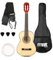 MAX SoloArt - 1/4 Gitarre Kinder ab 3 Jahre - Akustik Gitarre inkl. Tasche, Plektrum, Gurt und Saiten-Zubehör, Kindergitarre 3 Jahre, Guitar in Natur Holz