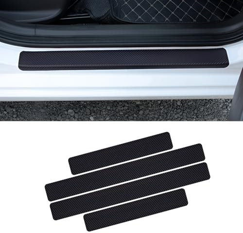 zjxwnb 4 Stück Auto Einstiegsleisten Schutzfolie für Toyota CH-R 2017-2025+, TüRschweller Schutz Leisten Schwellerleisten Türschweller Abdeckung,A/Black