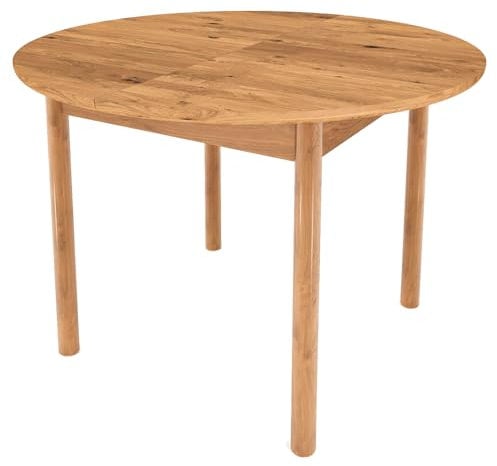 Lomadox Tisch Esstisch rund Ausziehtisch, ausziehbar 100/140 cm, Eiche massiv geölt, Echtholz/Massivholz