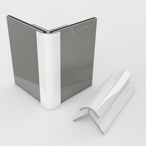 Aluminium Profil 200cm Außeneckprofil - Weiß - für 3mm Alu-Verbundplatten PVC-Wand-Paneelen Acrylglas HPL-Platten - Ideal für Küchenrückwände Duschrückwände Wandverkleidungen