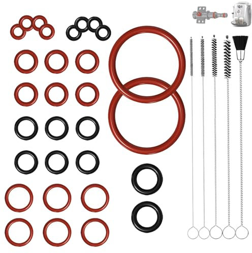 JIHXYER Silikon-O-Ringe für Philips Saeco Kaffeemaschinen, 30er-Pack, inkl. Reinigungsbürsten-Set, für Stützventil Dampfventil Brühgruppe Auslassventil