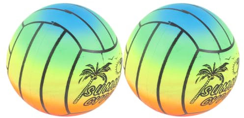 Abaodam 2pezzi Pallone Gonfiabile da Spiaggia Arcobaleno Palla da Pallavolo Gonfiabile per Giochi Piscina E attività all Aperto E Resistente Giocattolo per Ragazzo Ragazza Sviluppo Motorio E