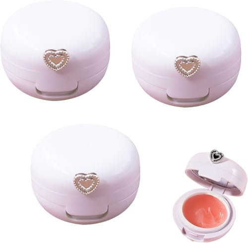 3 Pcs Empty Lips Balm Containers with Silicone Lip Brush and Mirror Plastic Lips Balm Jars Refillable Lipstick Pot for Home Travel