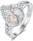 EUDORA Harmony Ball Anello con Albero della Vita in Pietra di Luna Argento Sterling 925 per Donne e Uomini, Banda Aperta Regolabile con Cristallo a Goccia, Gioiello Amuleto Regalo per la Mamma