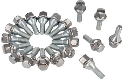 NUOSDEX Compatibile con Jeep per Renegade 2015 2016 2017 2018 2019 2020 2021 2022 20x Bulloni per Ruota del Veicolo Bullone per Vite OEM: 611-005 6509933AA Auto Ruota Bulloni