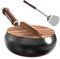 Huayeex Juego De Ollas Antiadherentes | Ollas De Cocina Antiadherentes Y Utensilios De Hierro Fundido - Sartén China Con Fondo Plano Y Tapa De Madera, Utensilios De Cocina Profesional Para Hogar,