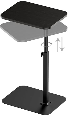 Beistelltisch, Sofatablett für Couch, Schwermetallsockel, schwenkbar/höhenverstellbar, für Sofa, Bett, Badezimmer, Arbeitszimmer, Fernsehtisch, C-förmiger Beistelltisch, Lebensmittel-Snack-Tabletts