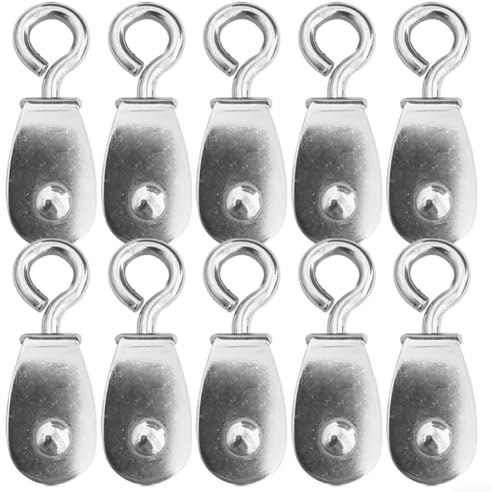 10 Stück Edelstahl Riemenscheibe für Sonnensegel Hardware, 360° Drehgelenk mit Kugellagern, 30kg Tragkraft, 304 Edelstahl Seilrolle für Outdoor Garten