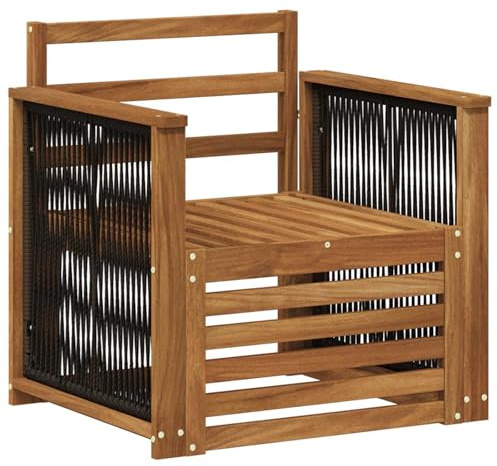vidaXL Outdoor Mittelsofa Natur, Moderne Outdoor-Couch, modulare Möbel, wetterfestes Gartenlounge, Bequeme Terrassen-Sitzgruppe