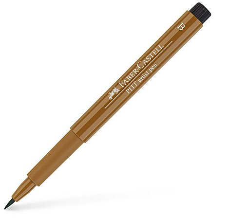 FABER-CASTELL 167480 - Tuschestift Pitt artist pen brush, Strichstärke B, Farbe 180, umbra natur