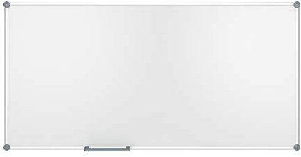 MAUL Whiteboard 2000 MAULpro 100 x 200 cm | Magnetische Wandtafel aus Aluminium mit Stiftablage für Whiteboard Marker | Trocken abwischbar | Kratzfeste Oberfläche | Quer- und Hochformat | Grau