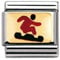 Nomination Composable Classic Sports Edelstahl, Email und 18K-Gold (Snowboarder ROT) 030203