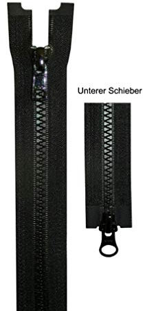 YKK - Kunststoffzahnreißverschluss - Vislon®(2-Wege-teilbar) - 5 mm Kettenbreite - für Jacken, Kinder- und Sportbekleidung, 60,0 cm Länge, Schwarz (580)