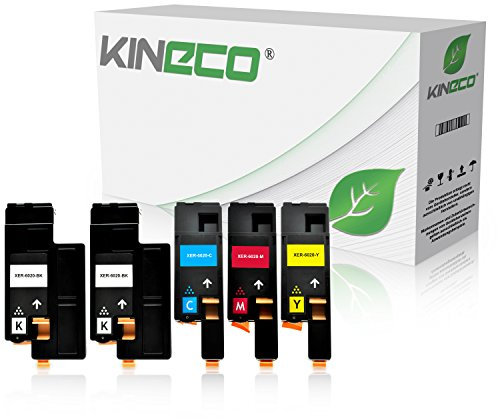 5 Toner kompatibel mit Xerox Phaser 6020BI, 6022, 6027, WorkCentre WC 6025, 6027 - Schwarz je 2.000 Seiten, Color je 1.000 Seiten