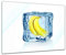 Bilderdepot24 Glasbild - Eiswürfel Banane - 80x60 cm - Deko Glas - Wandbild aus Glas - Bild auf Glas - moderne Bilderdepot24 Glasbilder - Glasfoto - Echtglas