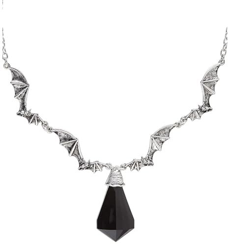 W WIDMANN MILANO Party Fashion 46758 - Halskette Fledermaus mit Juwel, Schmuck, Halsband, Vampir, Halloween, Karneval, Mottoparty