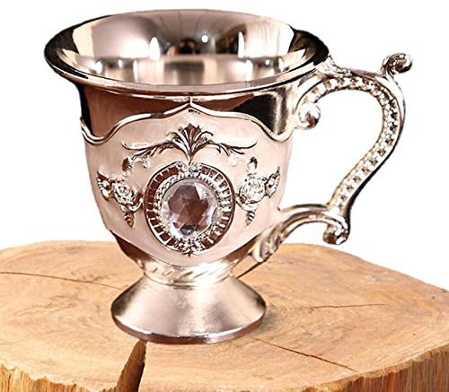 qingfeitai Copa de Vino pequeña - Copas de cóctel de champán de Estilo Europeo,Copa de Vino de Copa pequeña Vintage, pequeños Adornos creativos Retro para la Oficina en el hogar