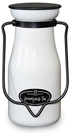 milkhouse Creamery Soja Bienenwachs Duftkerze – Zitronengras Tee (8 oz Milch Flasche) USA