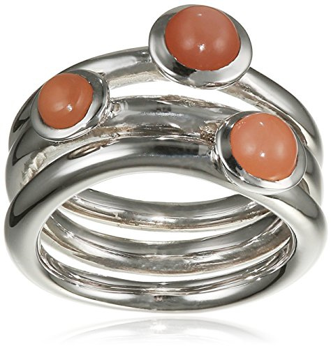 Marc O´Polo RING,925/- Sterlingsilber mit drei orangen Mondsteinen poliert, BA9190210262