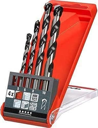 kwb Rocker Betonbohrer- und Steinbohrer-Satz – Bohrer-Set, 5 mm - 10 mm, 4-teilig, Spiralbohrer