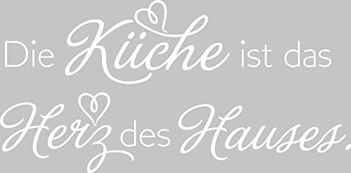 GRAZDesign Wandtattoo Küche ist das Herz des Hauses | Küchenaufkleber selbstklebend Sprüche - 61x30cm / 010 weiss
