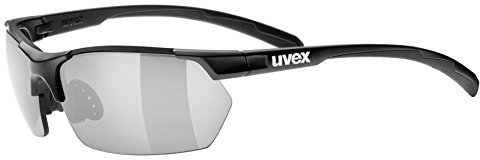 Uvex sportstyle 114 - Outdoorbrille für Damen und Herren - verspiegelt - inkl. Wechselscheiben in den Filterkategorien 0, 1 und 3 - black matt/silver - one size