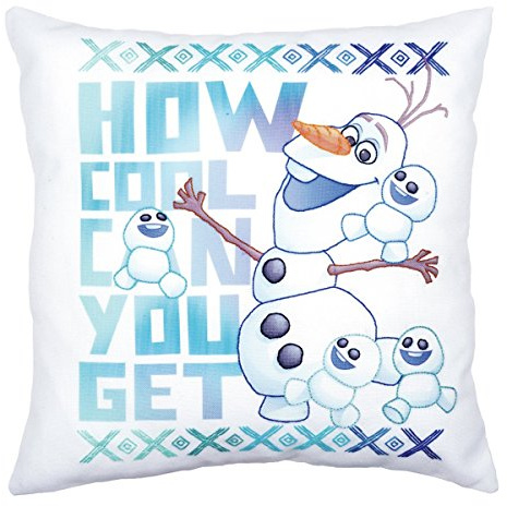 Vervaco Sublimation Printed Pillow: Cover Olaf and Friends, Combed Cotton, Multi-Colour, 40 x 7 x 20 cm
