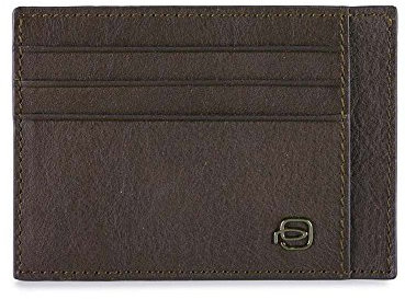 Piquadro Black Square Porta Carte di Credito con 6 Alloggiamenti per Carte di Credito, 11 cm, 0.35 litri, Testa di Moro