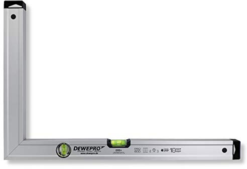 DEWEPRO® Aluminium Bauwinkel 90° mit 2 Libellen - Winkel - Maurerwinkel - Messwinkel - Profilwinkel - Aluwinkel - 150x80cm